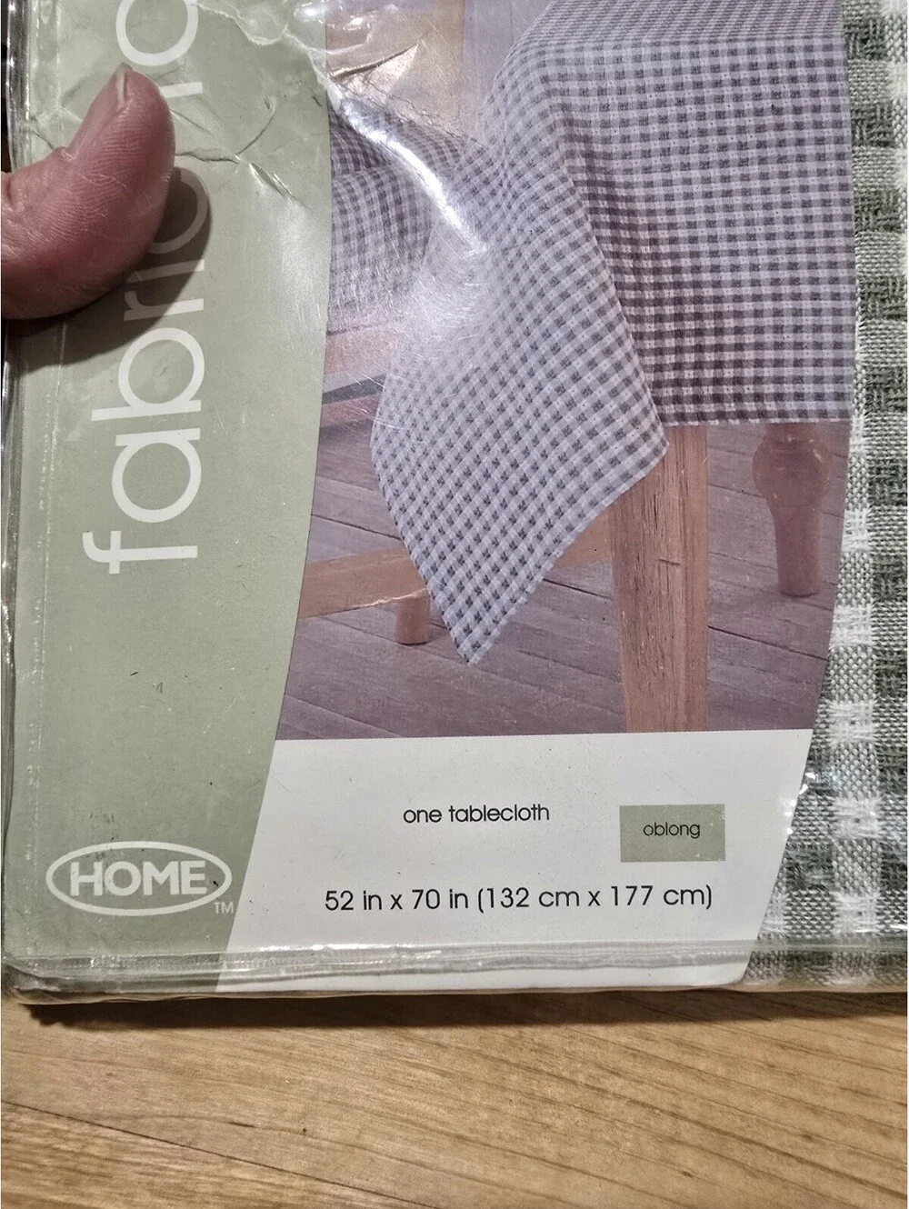 Tablecloth Green & White Gingham By Home From Polyester Cotton Blend 52